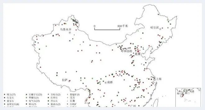 中国彩宝地图(玉石文化) | 玉石文化